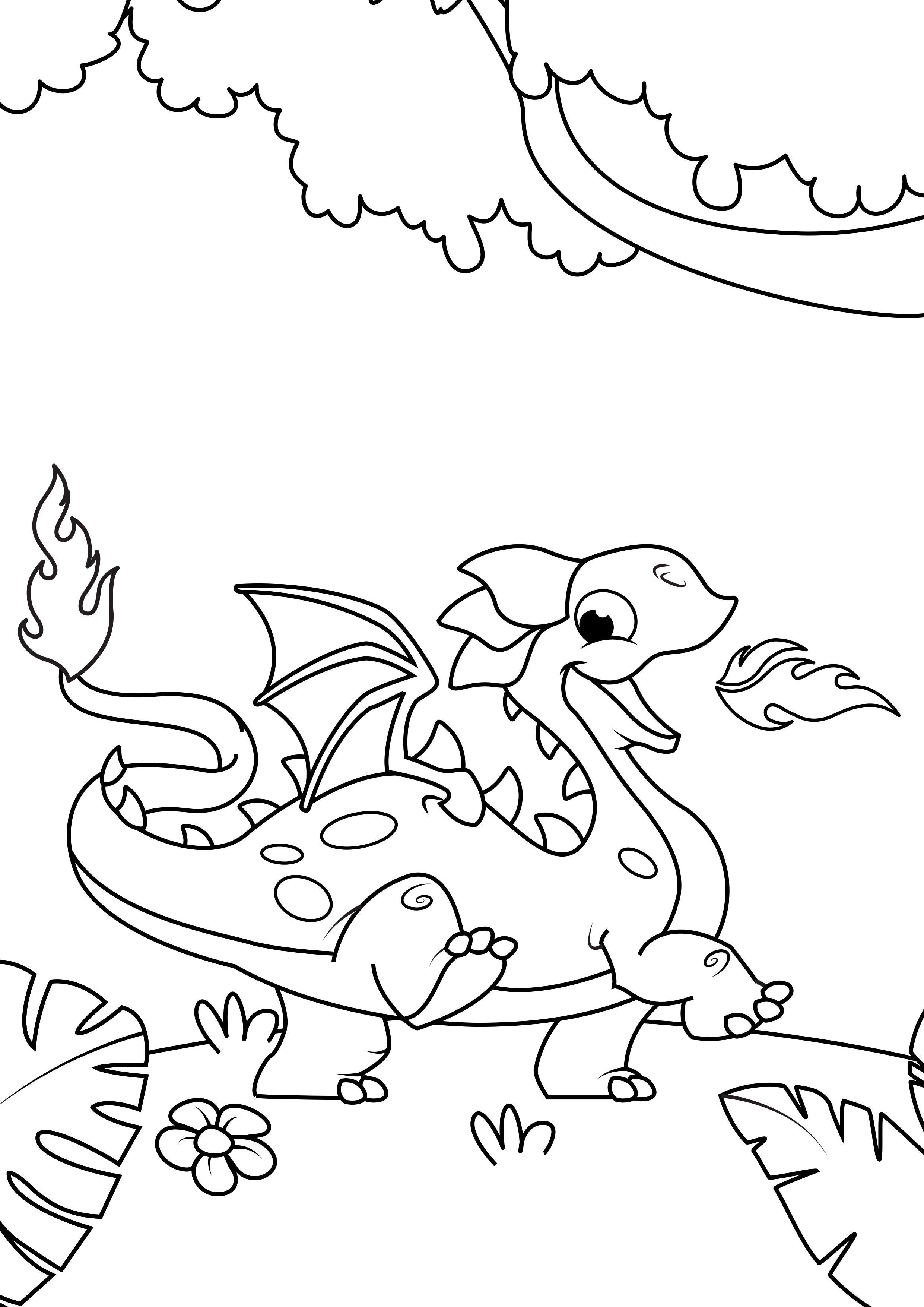 Malvorlage  drache drauAen im wald
